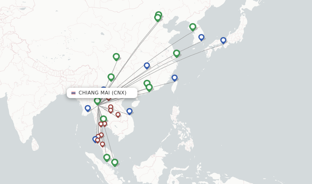 Chiang Mai flight map