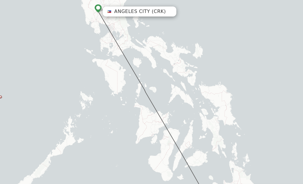 Flights from Angeles to Cagayan De Oro route map