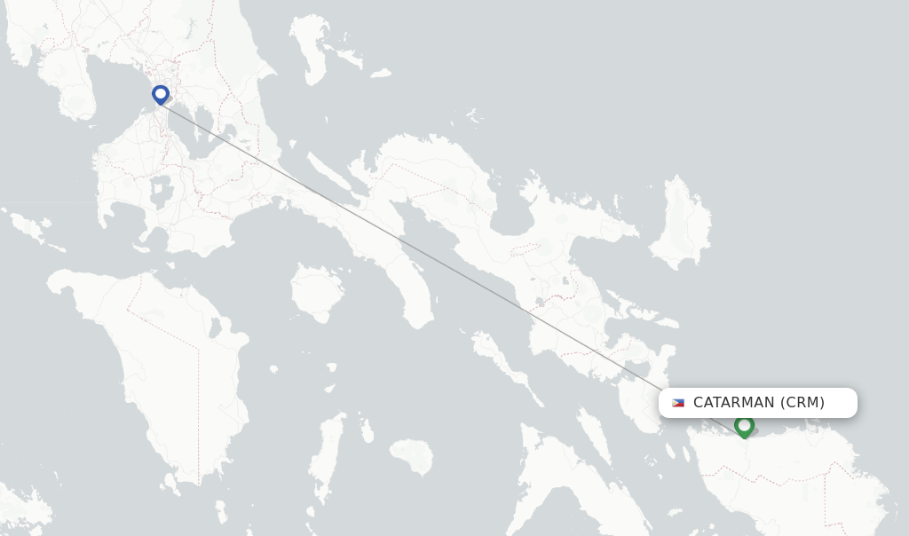 Flights from Catarman to Angeles route map