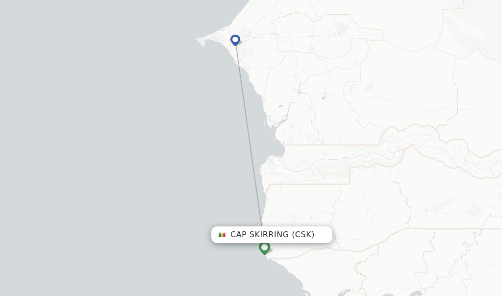 Cap Skirring flight map