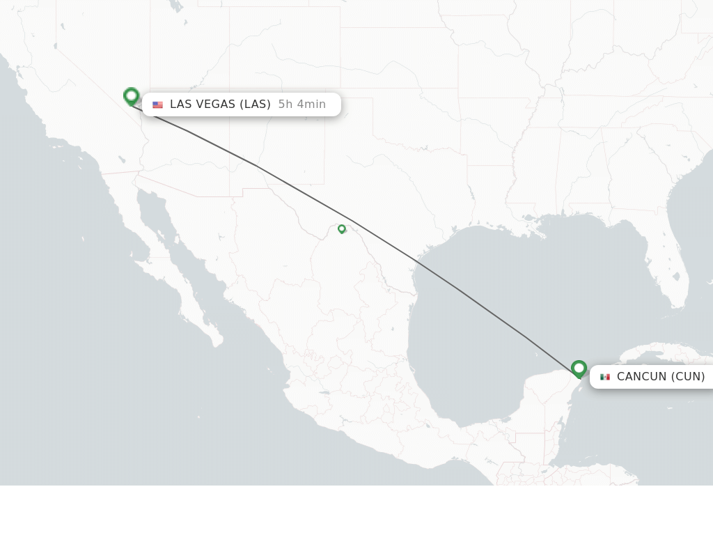 Flights from Las Vegas to Cancun route map