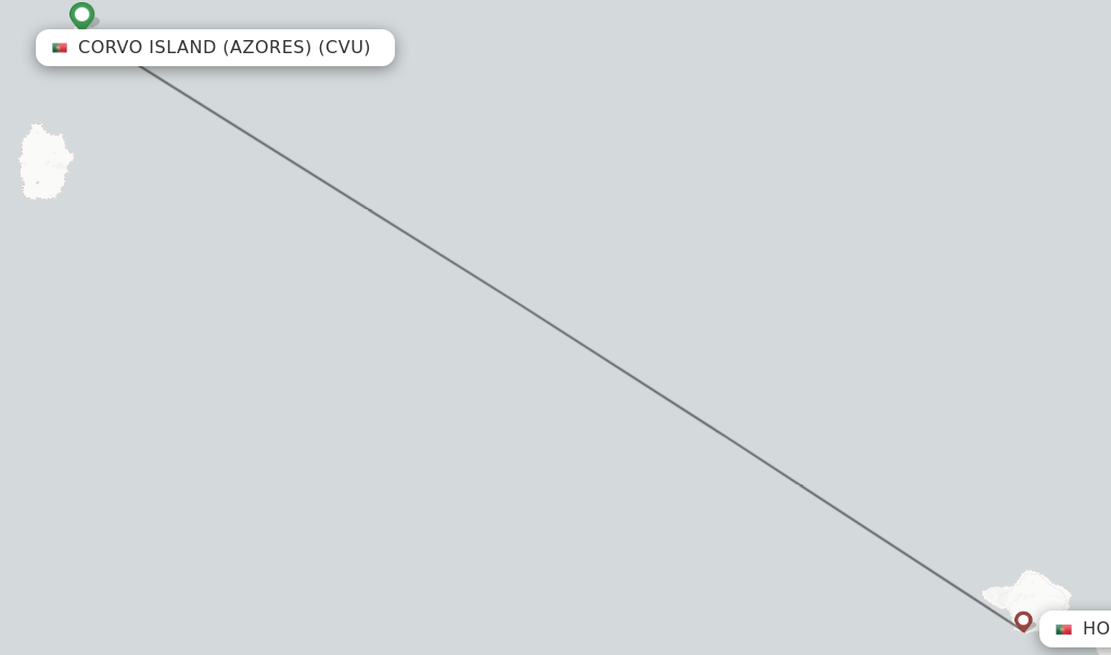 Flights from Corvo Island (Azores) to Horta (Azores) route map