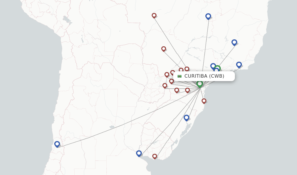 Curitiba flight map