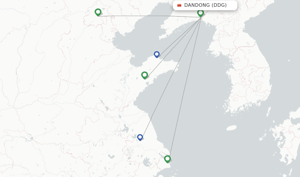 Dandong flight map