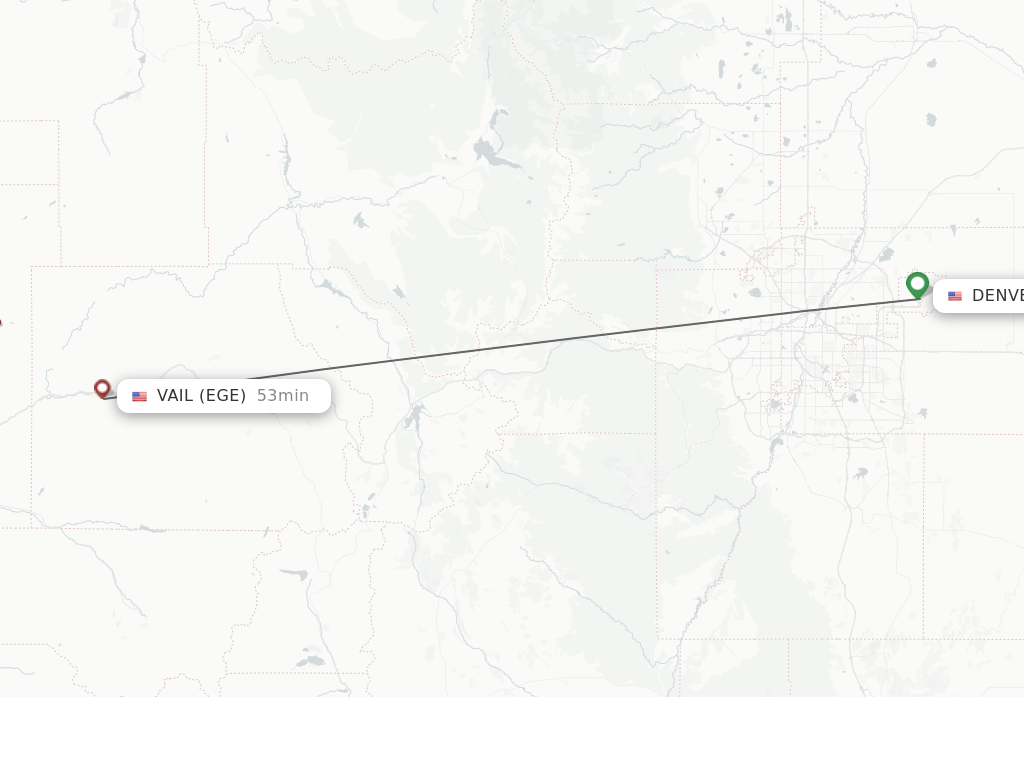 Flights from Denver to Vail route map