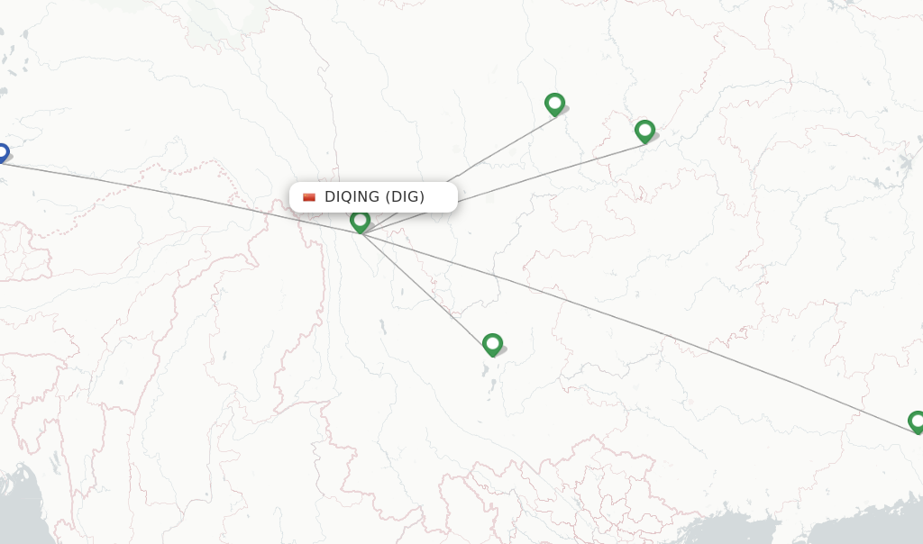 Diqing flight map
