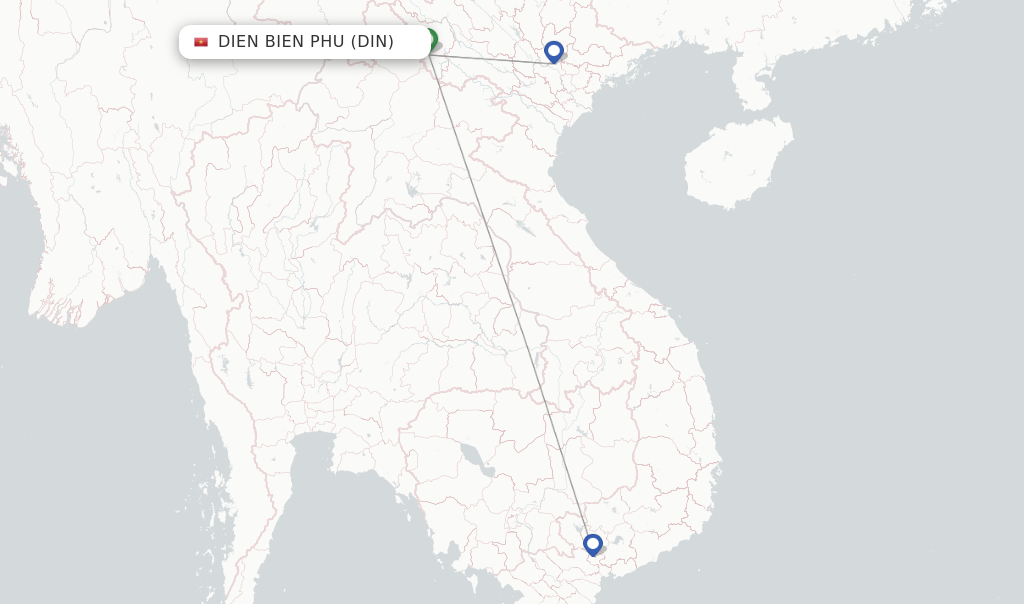 Dien Bien Phu flight map