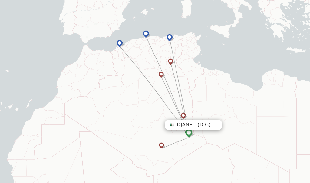 Djanet flight map