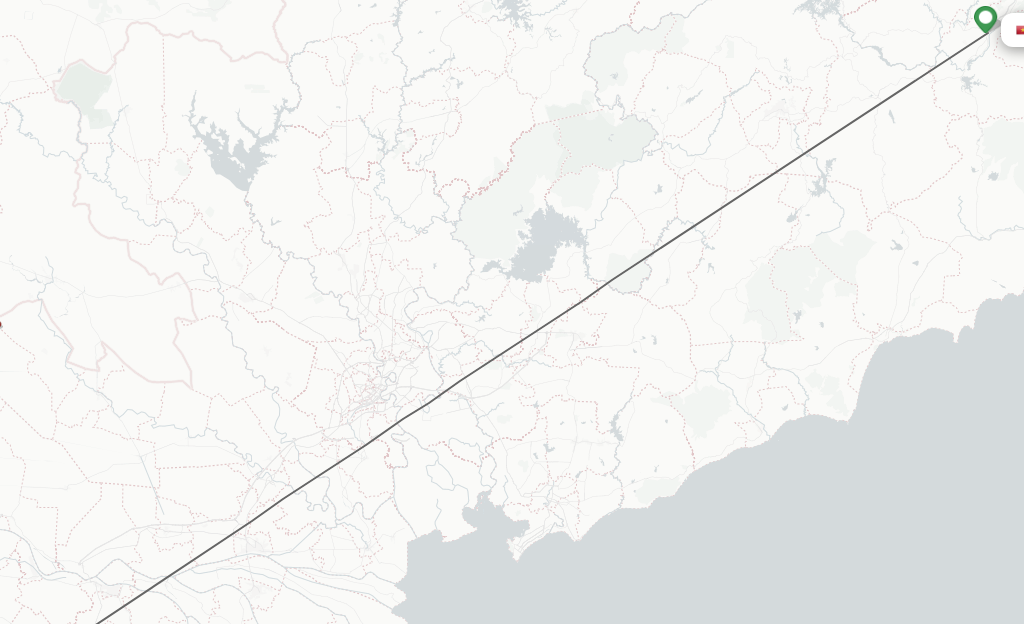 Flights from Dalat to Can Tho route map