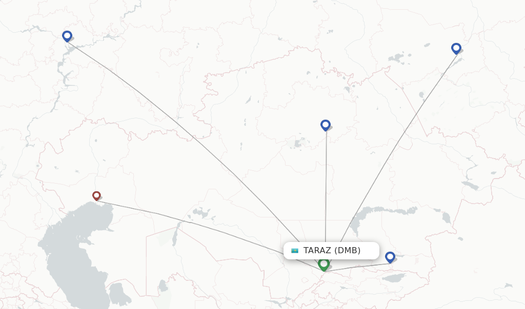 Taraz flight map