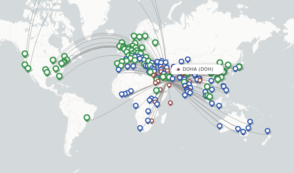 Doha flight map