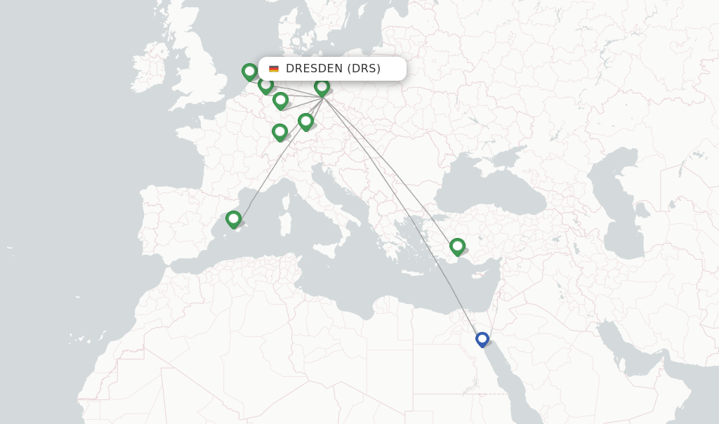 Dresden flight map