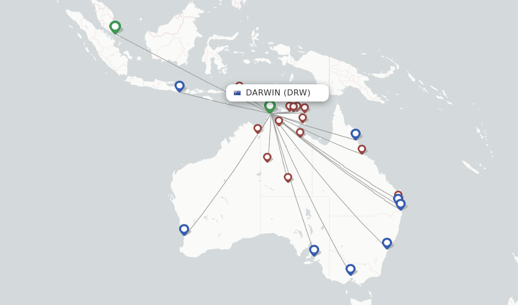 Darwin flight map