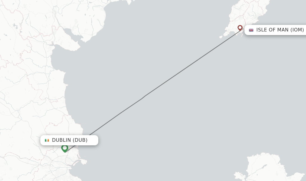 Flights from Dublin to Isle Of Man route map
