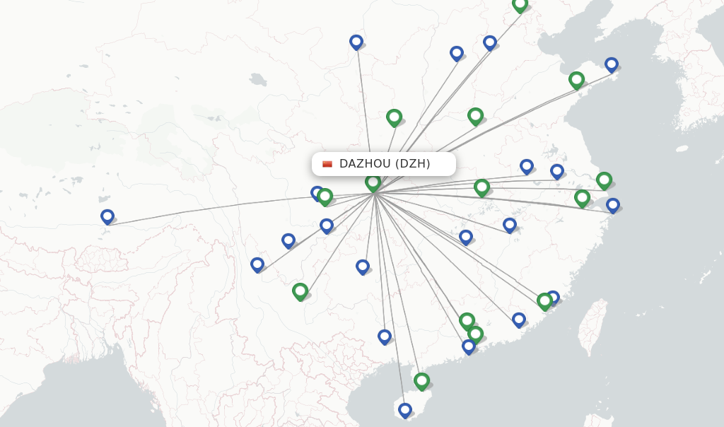 Dazhou flight map