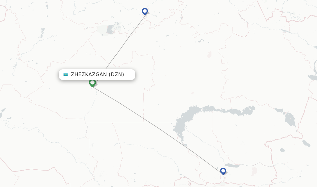 Zhezkazgan flight map