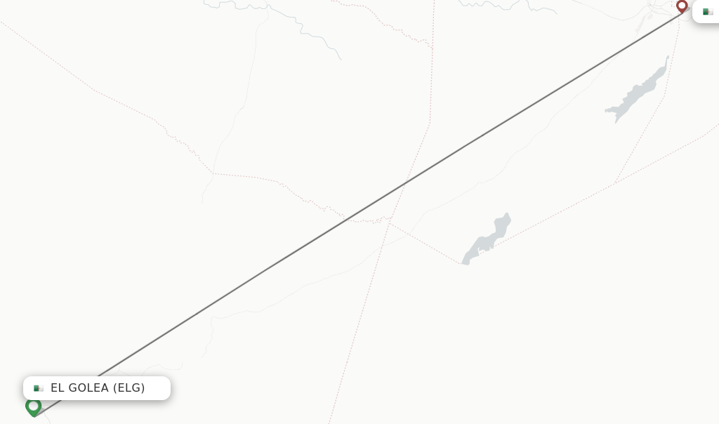 Flights from Ouargla to El Golea route map