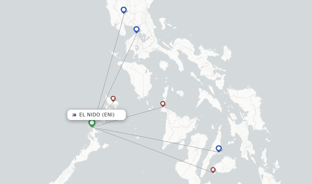 El Nido flight map