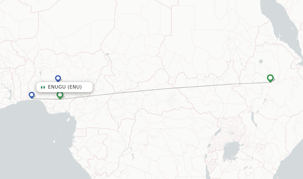 Enugu flight map