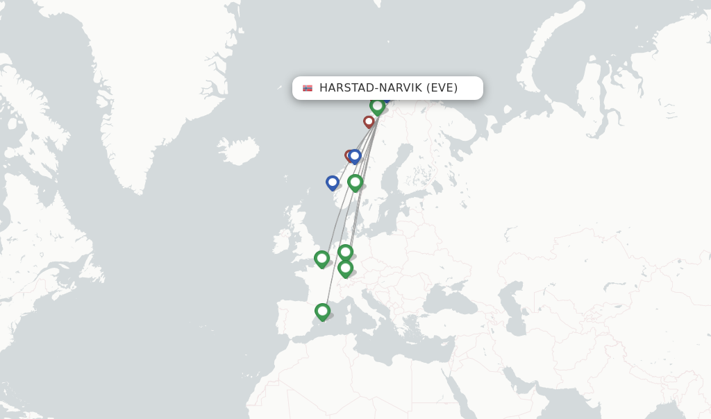 Harstad-Narvik flight map