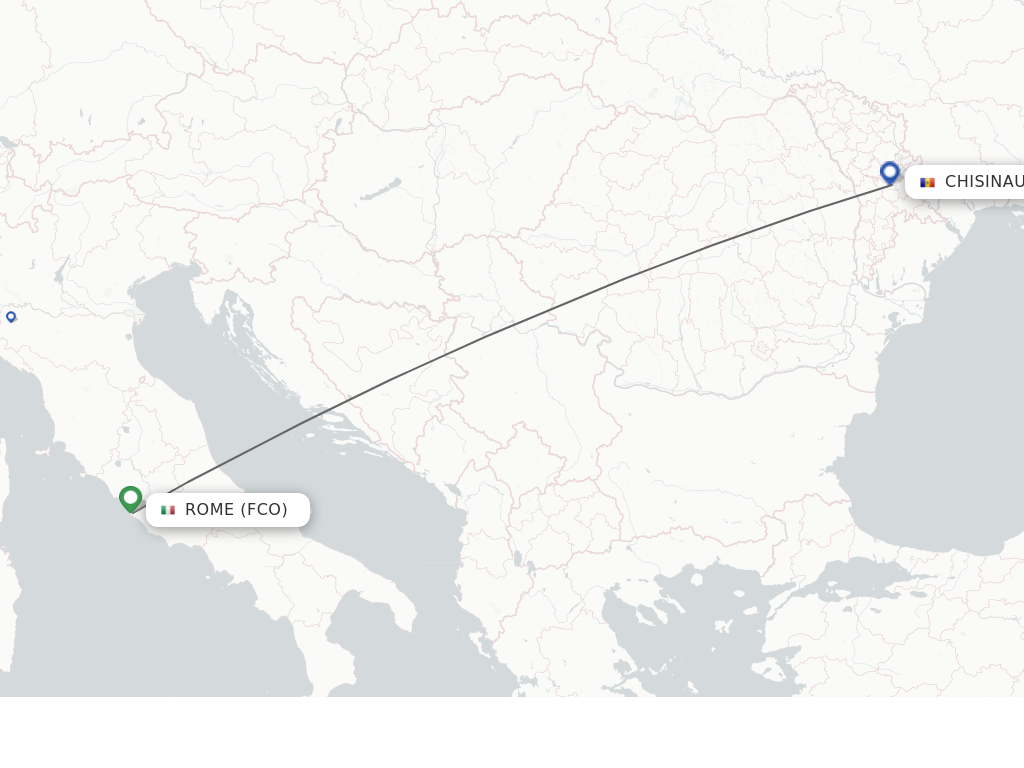 Flights from Rome to Chisinau route map