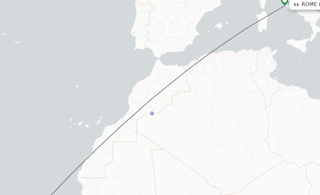 Flights from Rome to Sal route map