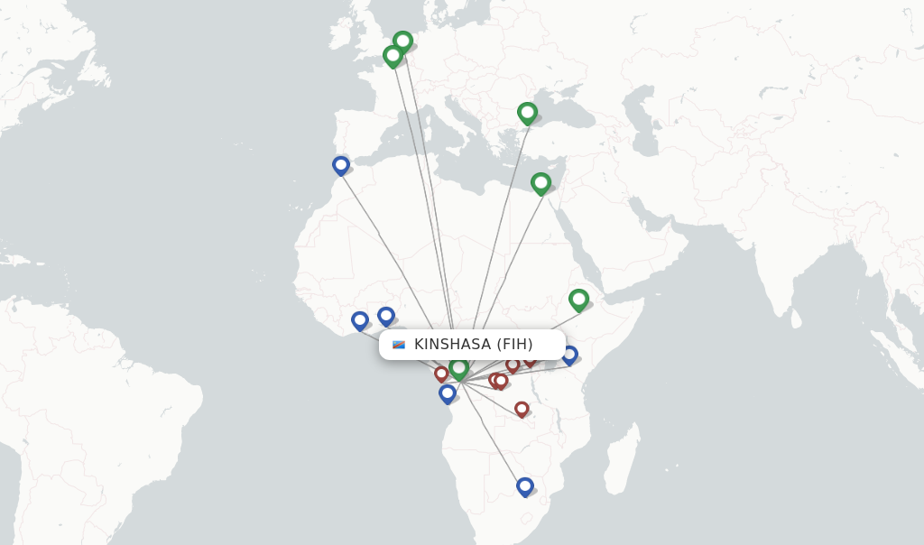 Kinshasa flight map