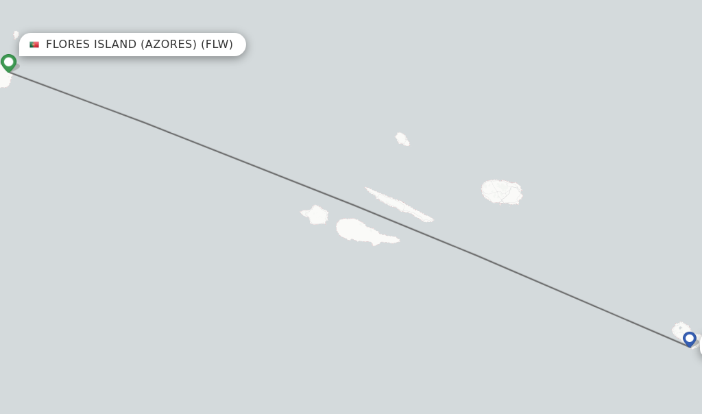 Flights from Flores Island (Azores) to Ponta Delgada (Azores) route map