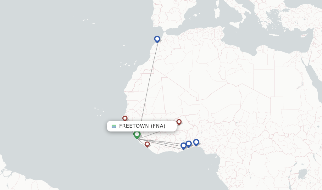 Freetown flight map