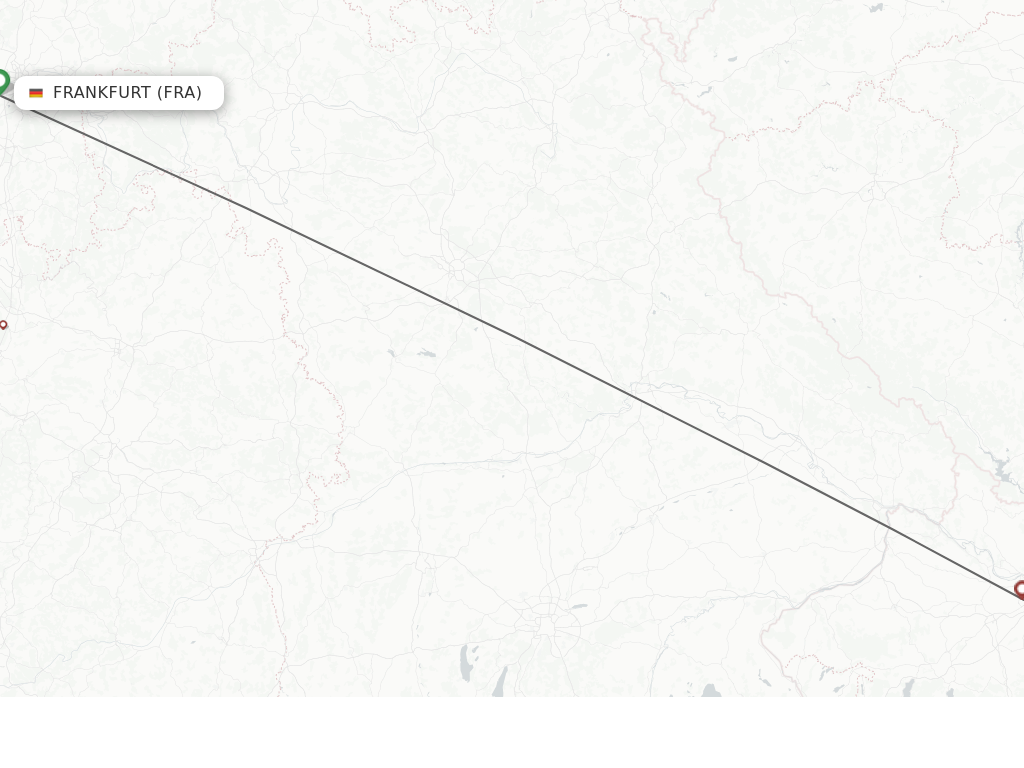 Flights from Frankfurt to Linz route map
