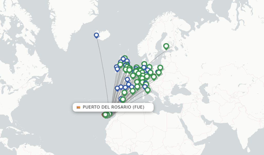 Puerto del Rosario flight map