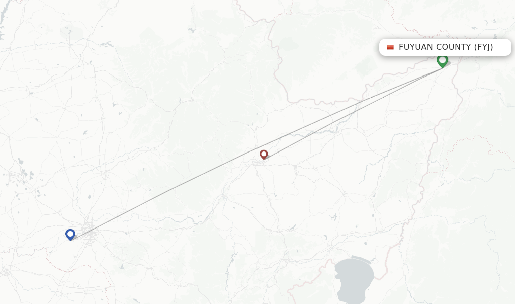 Fuyuan County flight map