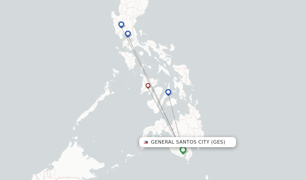 General Santos City flight map