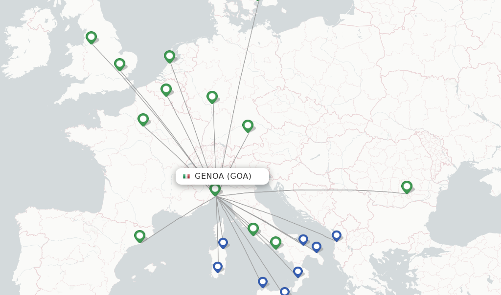 Genoa flight map