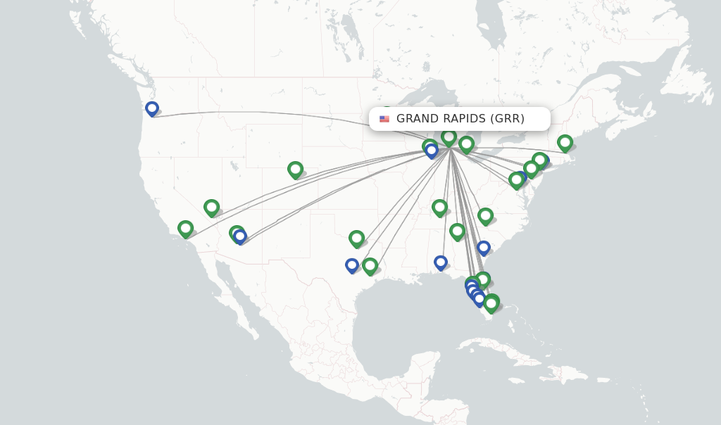 Grand Rapids flight map
