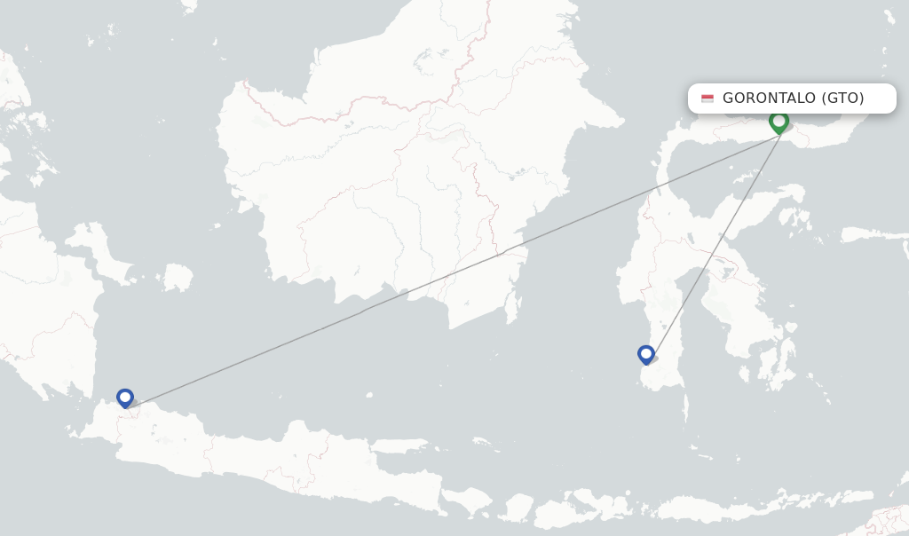 Gorontalo flight map