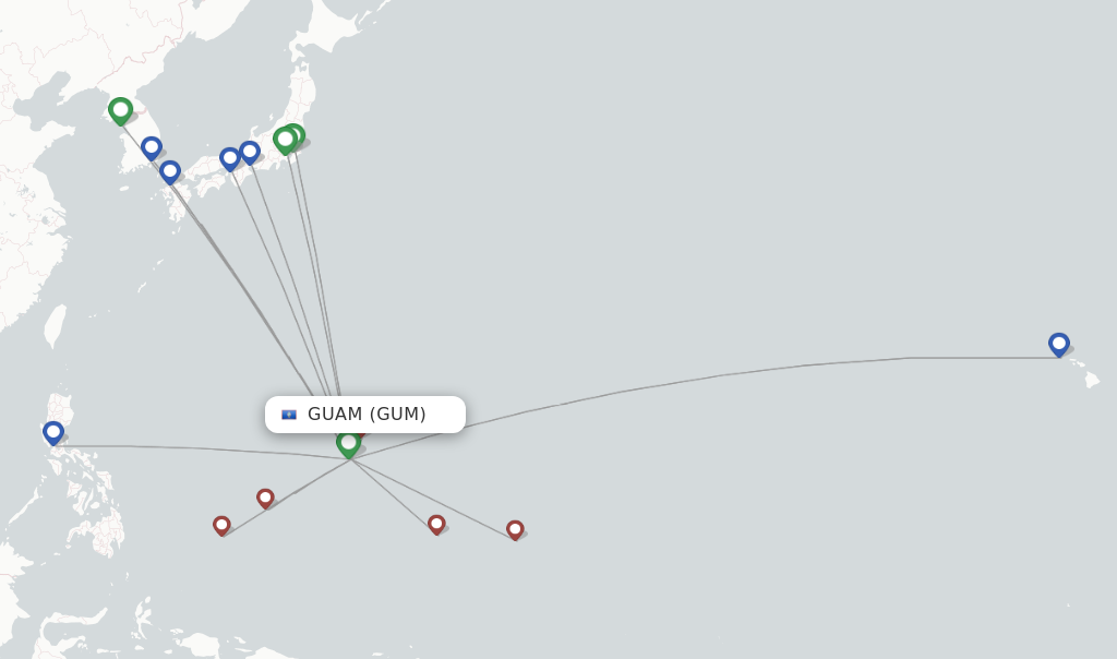 Guam flight map