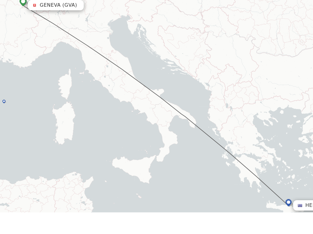 Flights from Geneva to Heraklion route map