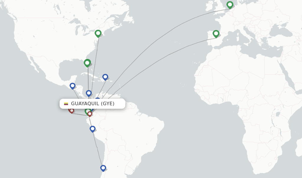 Guayaquil flight map