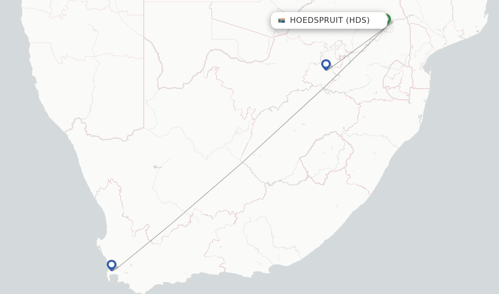 Hoedspruit flight map