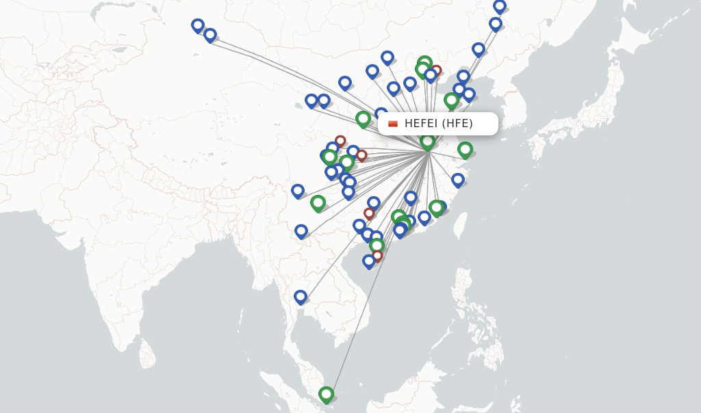 Hefei flight map