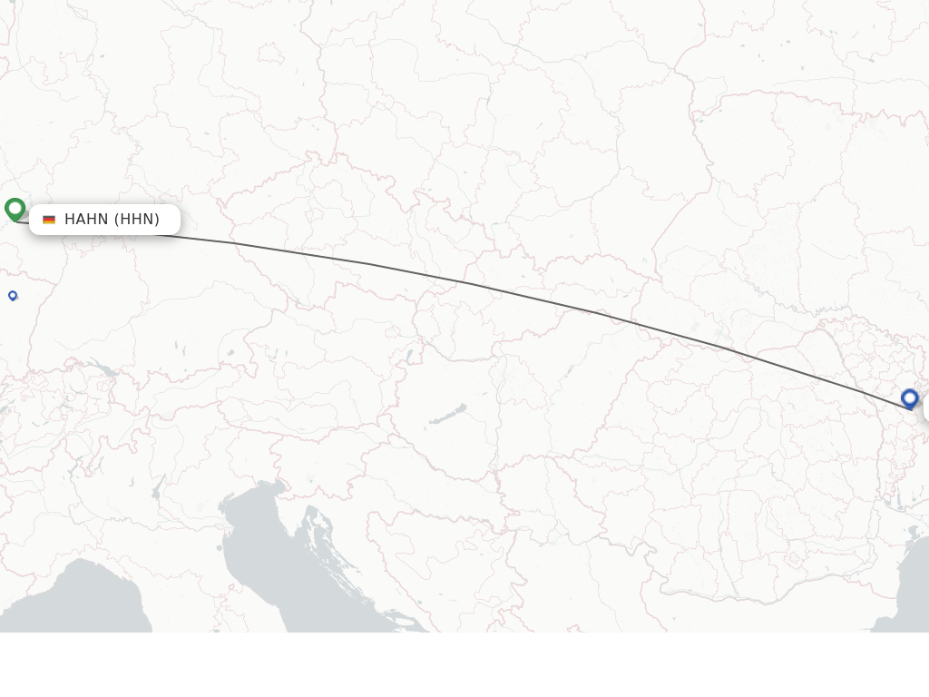 Flights from Hahn to Chisinau route map