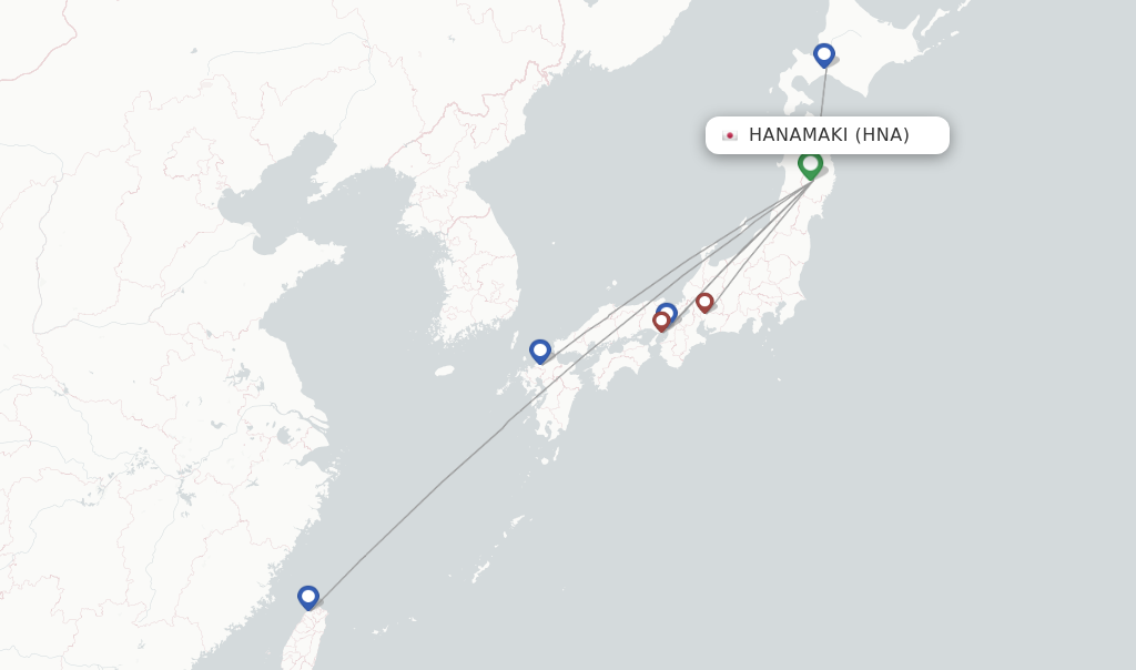 Hanamaki flight map
