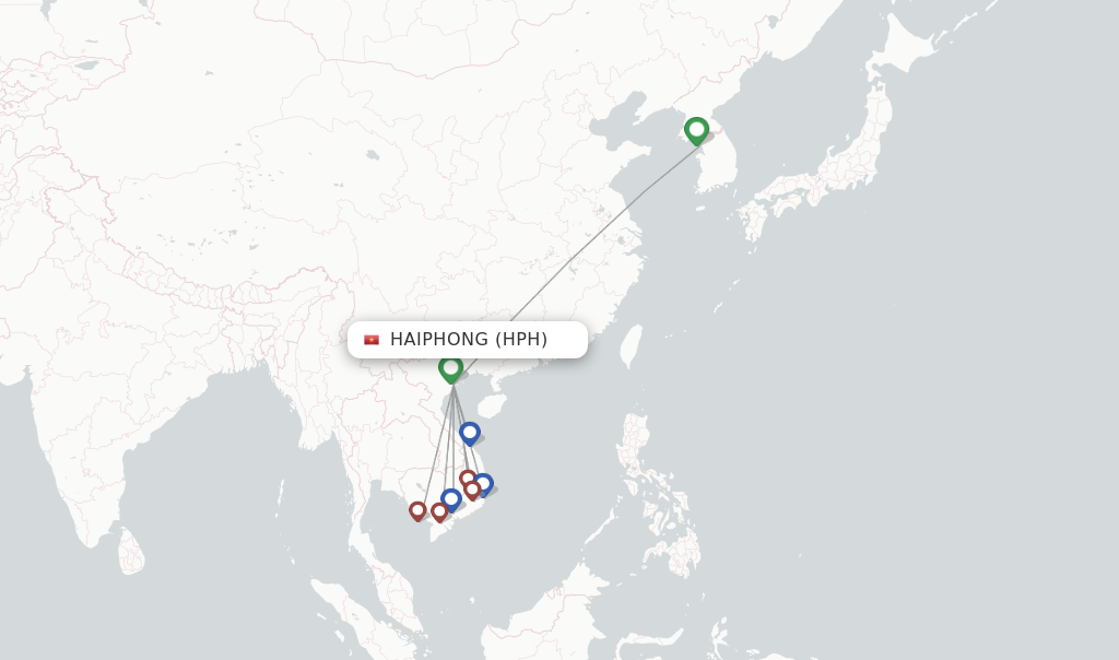 Haiphong flight map
