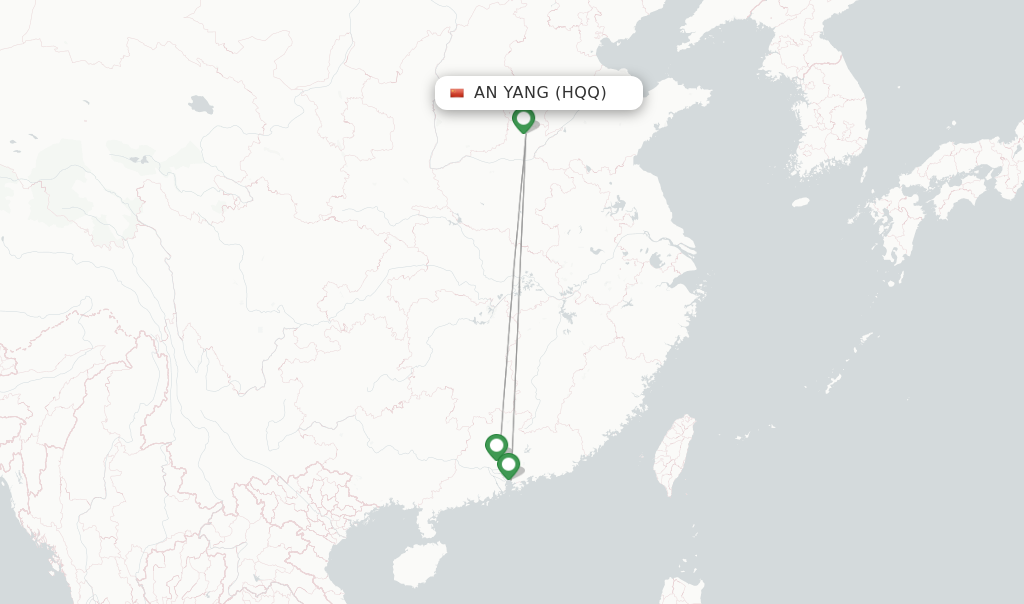 Flights from An Yang to Harbin route map