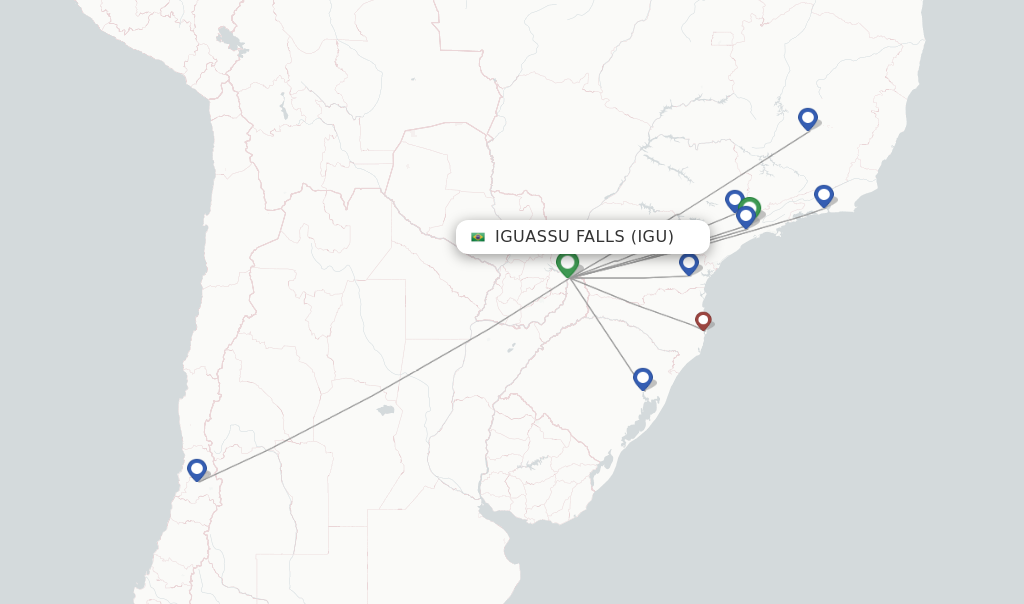 Iguassu Falls flight map