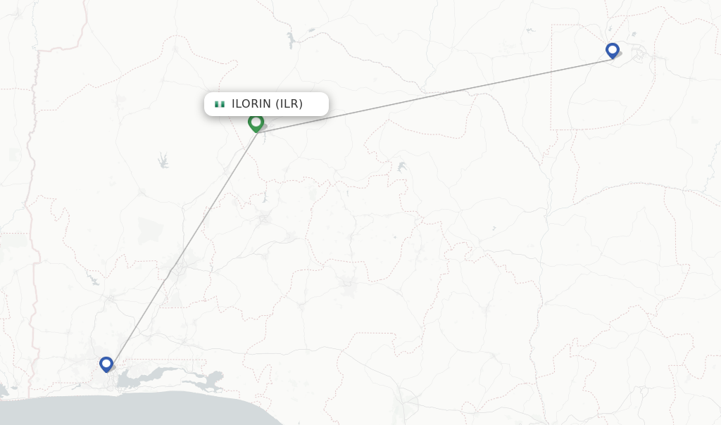Ilorin flight map
