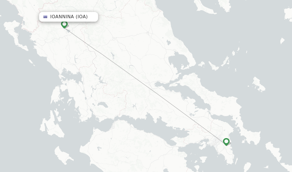 Ioannina flight map
