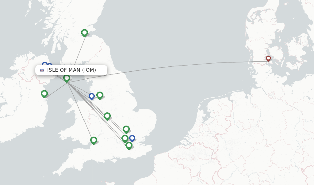 Isle Of Man flight map
