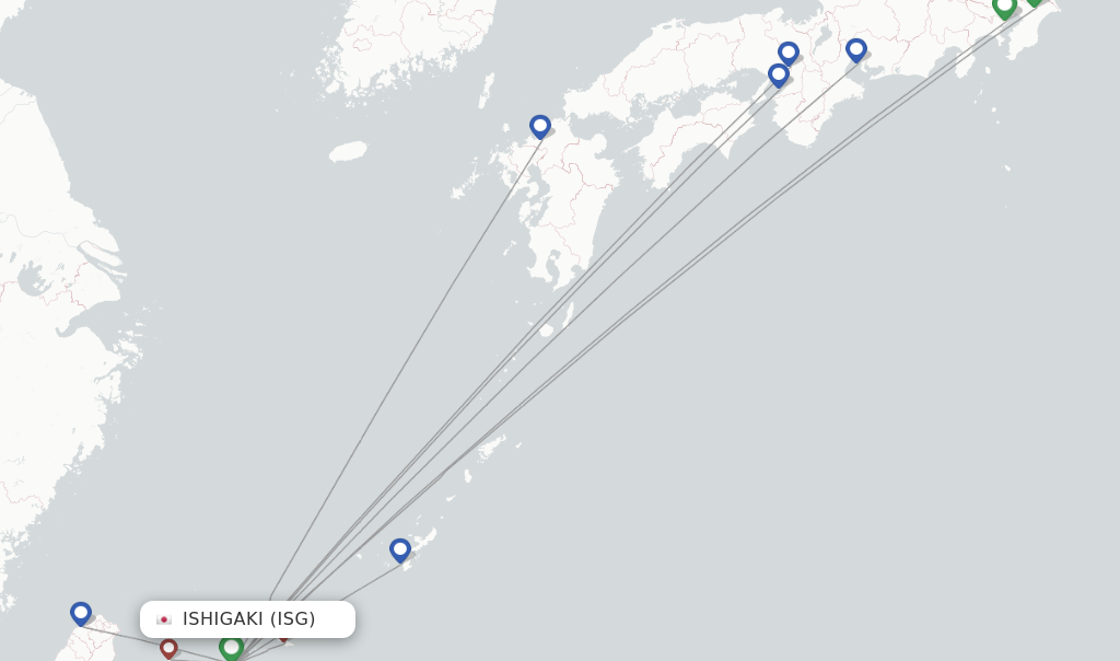 Ishigaki flight map
